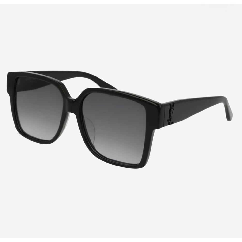 Saint Laurent SLM9 Black Square Sunglasses YSL Logo Italy